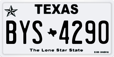TX license plate BYS4290
