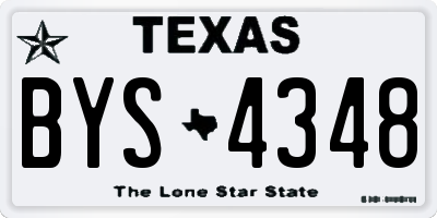TX license plate BYS4348