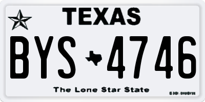 TX license plate BYS4746