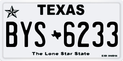 TX license plate BYS6233