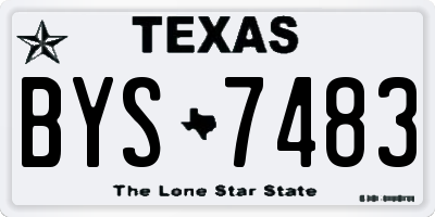 TX license plate BYS7483