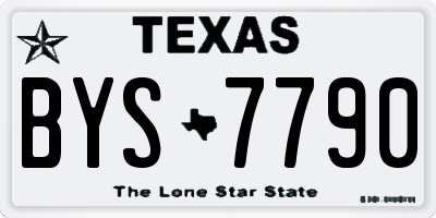 TX license plate BYS7790