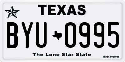 TX license plate BYU0995