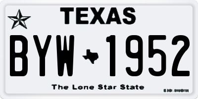 TX license plate BYW1952