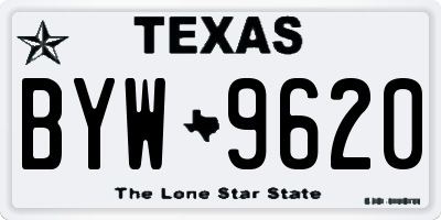 TX license plate BYW9620