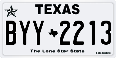 TX license plate BYY2213