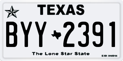 TX license plate BYY2391