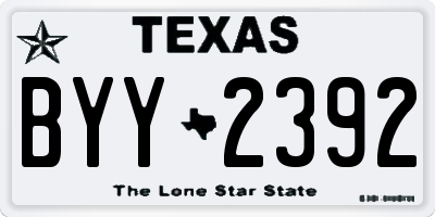 TX license plate BYY2392