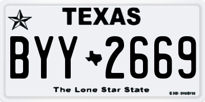 TX license plate BYY2669