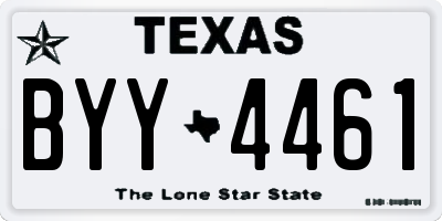 TX license plate BYY4461