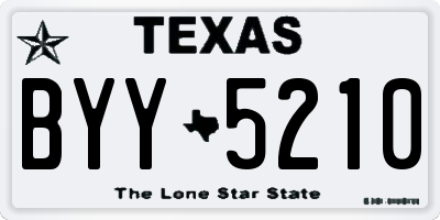 TX license plate BYY5210