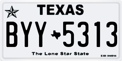 TX license plate BYY5313