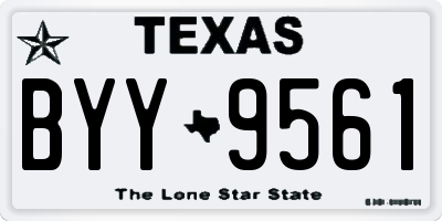 TX license plate BYY9561