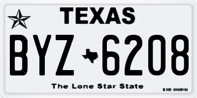 TX license plate BYZ6208