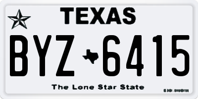 TX license plate BYZ6415