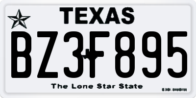 TX license plate BZ3F895