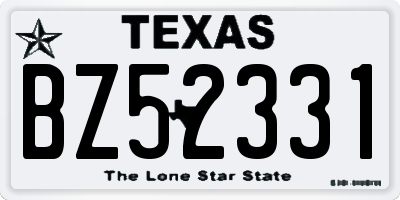 TX license plate BZ52331