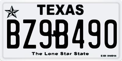 TX license plate BZ9B490