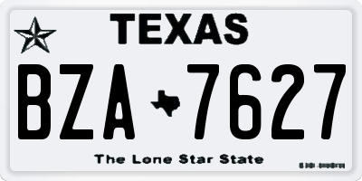 TX license plate BZA7627