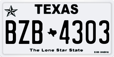 TX license plate BZB4303