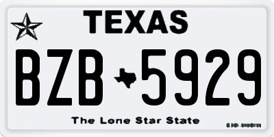 TX license plate BZB5929