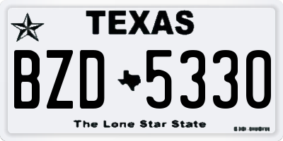 TX license plate BZD5330