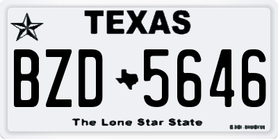 TX license plate BZD5646