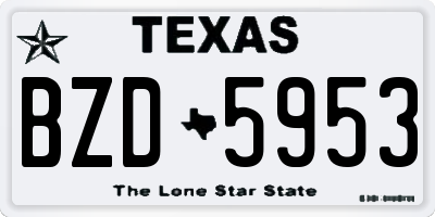 TX license plate BZD5953