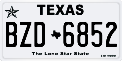 TX license plate BZD6852
