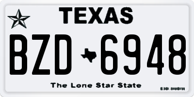 TX license plate BZD6948