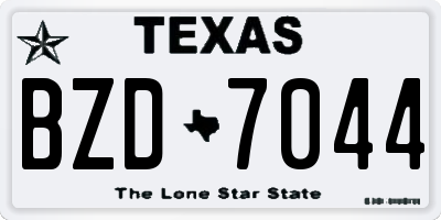 TX license plate BZD7044