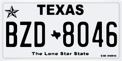 TX license plate BZD8046