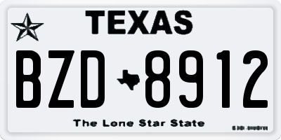 TX license plate BZD8912