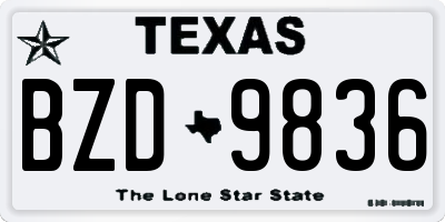 TX license plate BZD9836