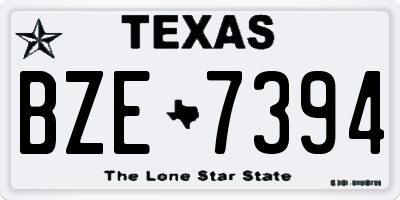 TX license plate BZE7394