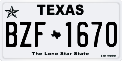 TX license plate BZF1670