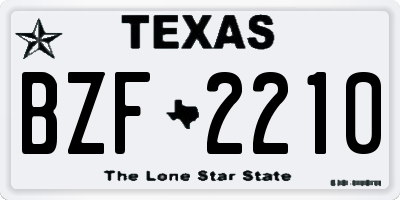 TX license plate BZF2210