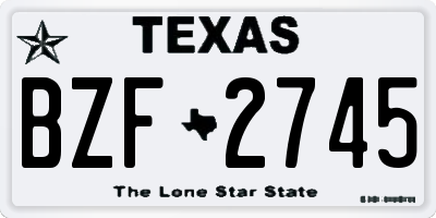 TX license plate BZF2745