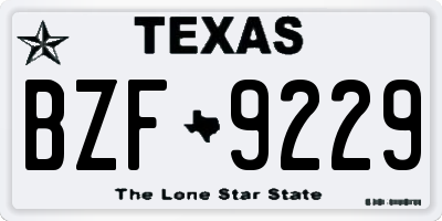 TX license plate BZF9229
