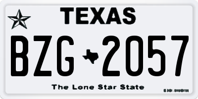 TX license plate BZG2057