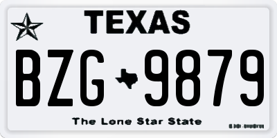 TX license plate BZG9879