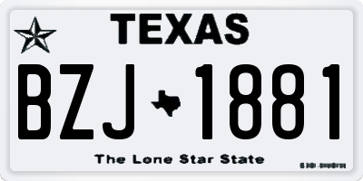 TX license plate BZJ1881