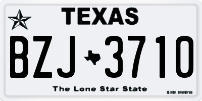 TX license plate BZJ3710