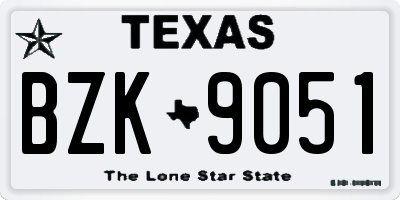 TX license plate BZK9051