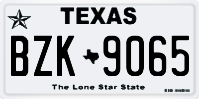 TX license plate BZK9065