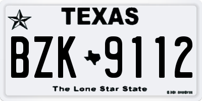 TX license plate BZK9112