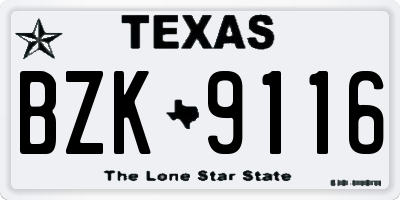 TX license plate BZK9116