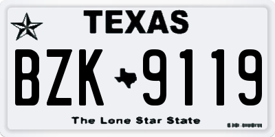 TX license plate BZK9119