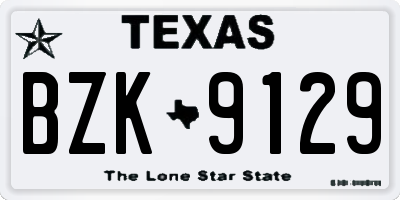 TX license plate BZK9129