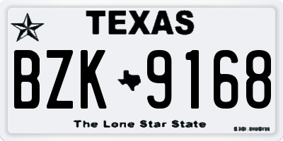 TX license plate BZK9168